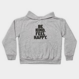 Be Kind Feel Happy by The Motivated Type in Salmon and Black Kids Hoodie